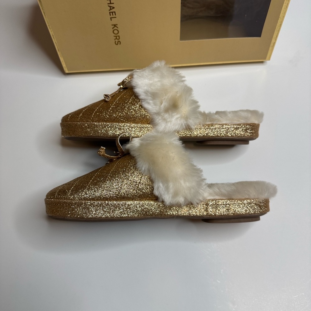 Michael Kors Glittery Gold Carter slippers - Picture 9 of 13